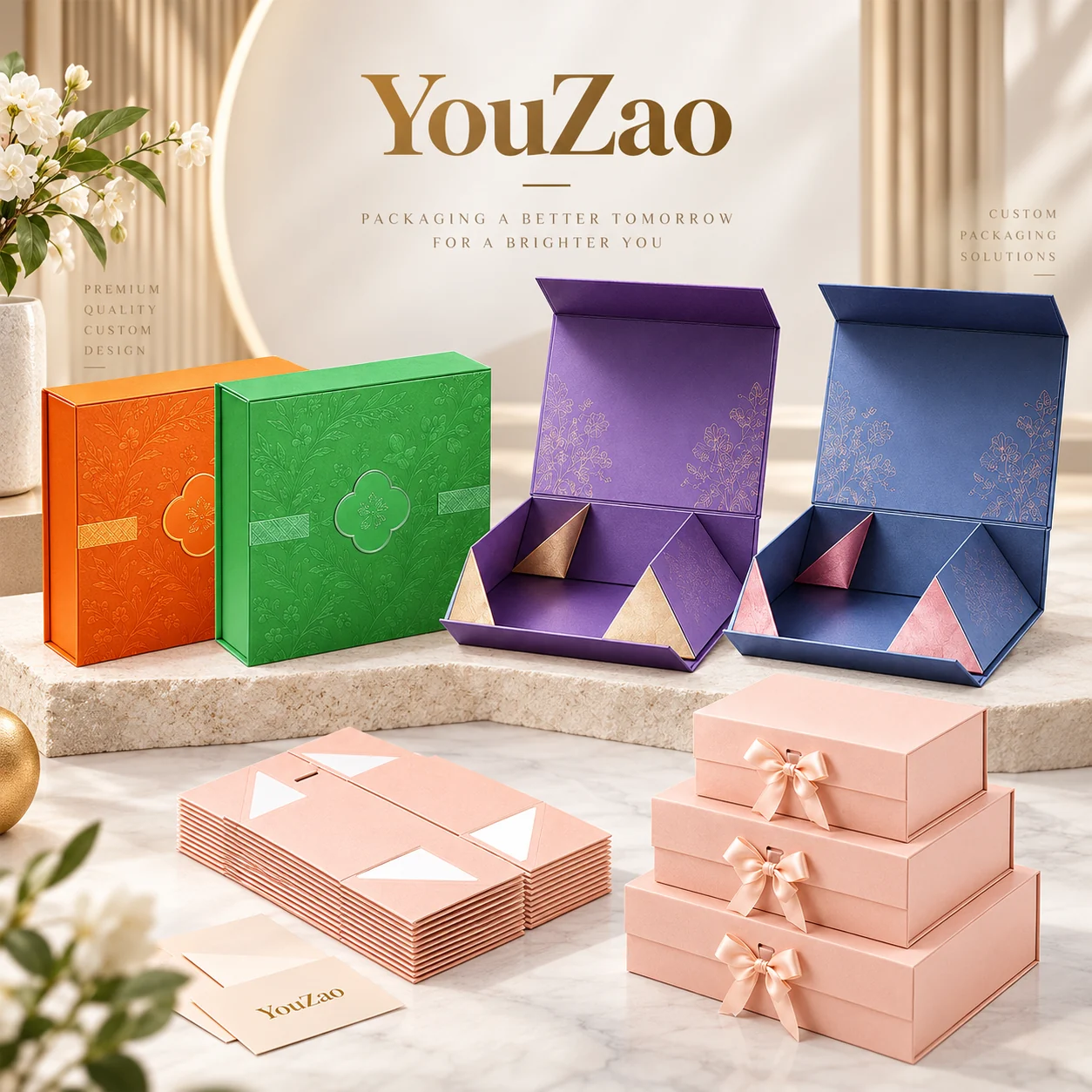 Custom Magnetic Perfume Gift Boxes with Collapsible Book-Style Lid