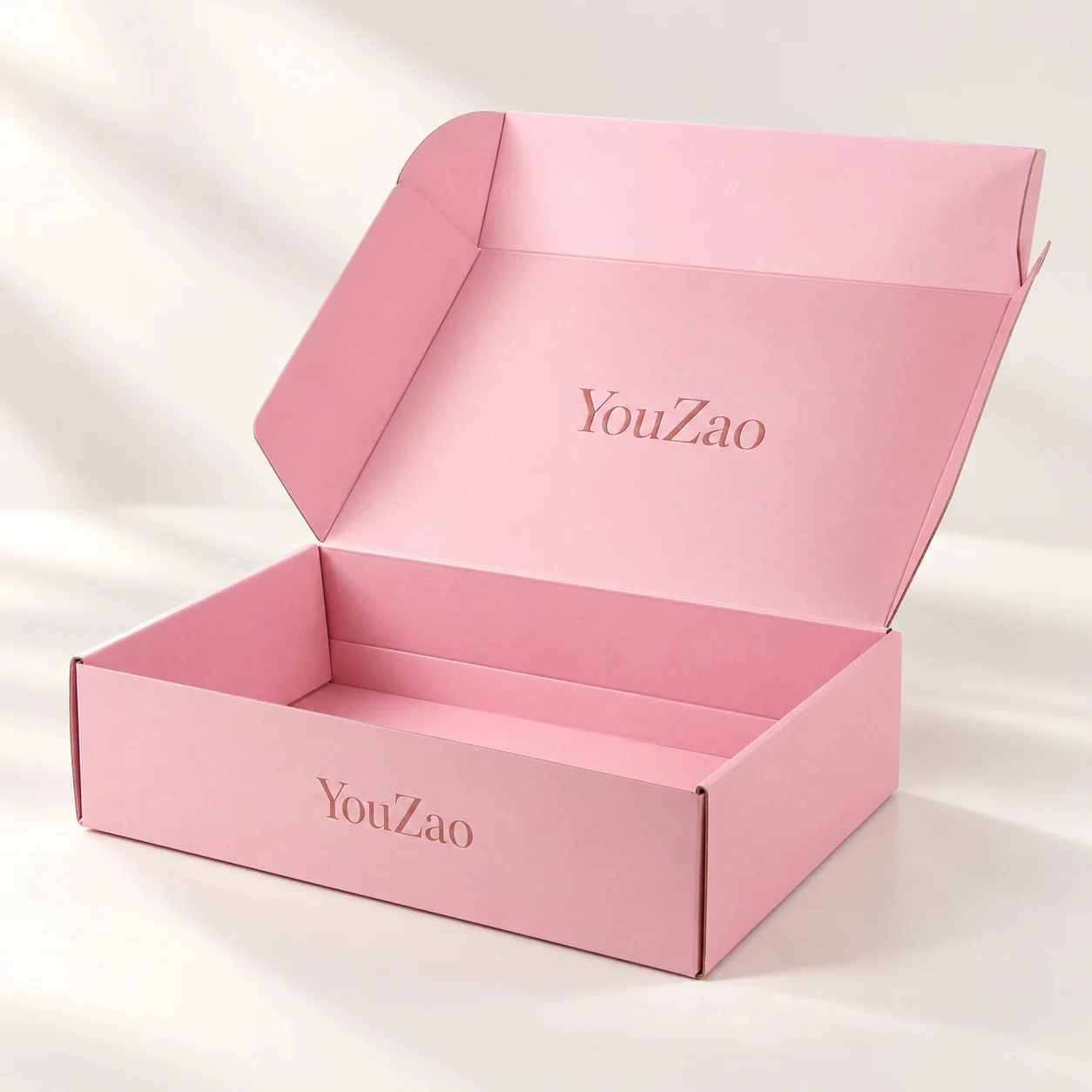 Custom Pink Folding Corrugated Mailer Boxes for Gift Packaging