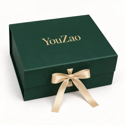 Custom Collapsible Magnetic Gift Box with Satin Ribbon for Cosmetics