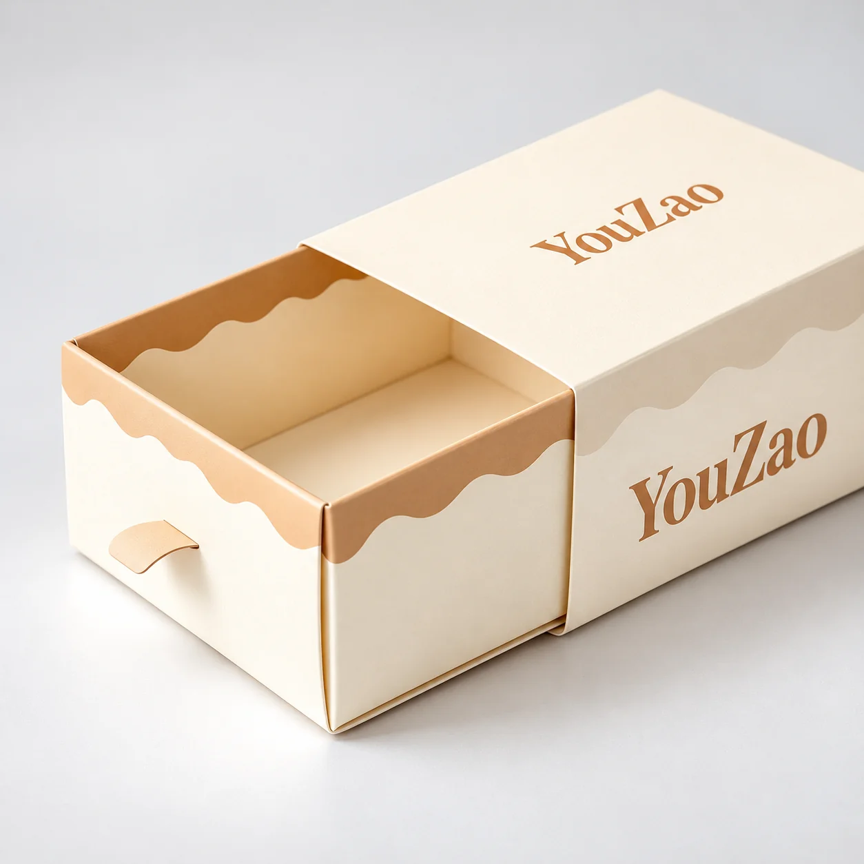Custom Wave-Edge Tiramisu Drawer Gift Boxes with Logo Printing