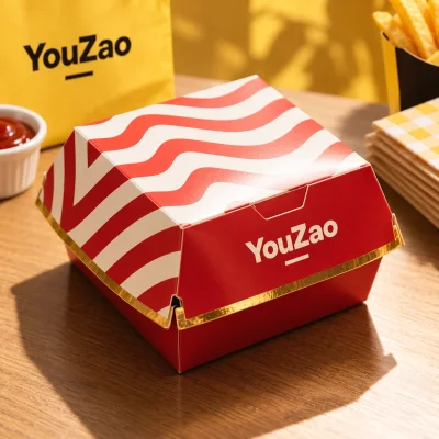 Custom Printed Kraft Burger Boxes for Takeaway Food