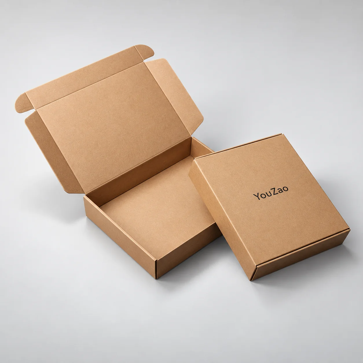 Custom Shallow Kraft Clothing Packaging Boxes with 4-Color Printing